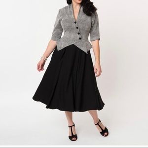Miss Candyfloss Delphine suit dress black/gray